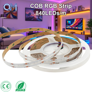 RAYMATES - Tira de Luces LED COB RGB Flexible de 12 V, 810 LED, 10 mm, 15 W/m, IP20, Garantía de 3 Años, Certificación UL, CE, ROHS, para Parques Temáticos - Product Image 1