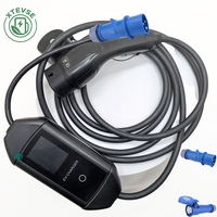 Nouvelle station de recharge de voiture électrique portable Type 2 16A/32A Courant réglable 3.5KW 7KW Chargeur EV monophasé AC IP54 3.67 pouces