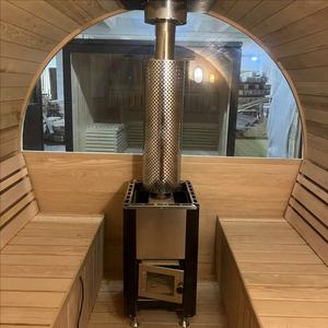 JINGEN 2000MM Durchmesser 6-Personen Kanadische Rotzeder & Hemlock Elektrische Outdoor-Fass-Sauna Traditioneller Saunaraum mit Ofen - Product Image 6