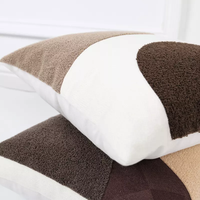 Housse de coussin carrée portable en polyester uni avec broderie 3D bohème Innermor 45x45cm pour chambre à coucher