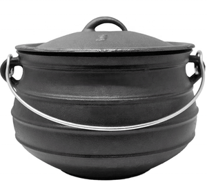 Meilleure vente de poterie de Camping en fonte 2022, marmite à feu de Style africain pré-assaisonné, ustensiles de cuisine pour l'extérieur, casseroles à <span class=keywords><strong>soupe</strong></span> et à Stock - Product Image 4