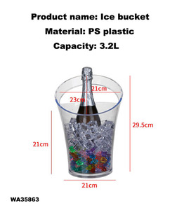 Cubeta de Hielo de Plástico PS en Forma Redonda, Cuadrada, Triangular, Rectangular y Inclinada para <span class=keywords><strong>Vino</strong></span>, Champán, Cerveza, Vodka, Ron - para Fiestas - Product Image 2