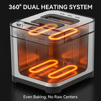 Máquina para Hacer Pan Eléctrica Automática Comercial Shinechef con Dispensadores Dobles para Uso Doméstico y Comercial, Compatible con el Sistema Alemán, Capacidad de 1-2.5LB