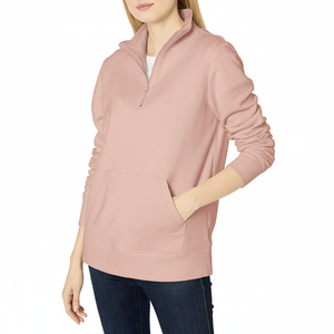 Surdimensionné pull automne tenues femmes col roulé demi fermeture éclair sweats polaire vestes hauts 2024 hiver mode vêtements - Product Image 1