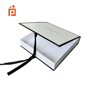 Luxury customized ribbon closure apparel gift paper box packaging