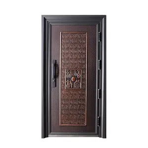 โมเดิร์นที่มีคุณภาพสูงประตูหลักการออกแบบเหล็กประตูหลักเหล็กประตูรักษาความปลอดภัยที่อยู่อาศัยภายนอก