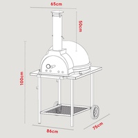 Four à pizza en céramique d'extérieur de 26 pouces, barbecue multifonctionnel au charbon de bois mobile pour la maison, la cour et la cuisine en plein air
