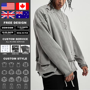 Sweat-shirts et hoodies pour hommes Kingsen de haute qualité, personnalisés, brodés, lavés et vieillis, style vintage - Product Image 2