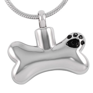 Medallón de pata de gato y perro de acero inoxidable, urna, recuerdo de hueso, collar con estampado de pata, colgante de cremación de recuerdo de hueso de Joya de ceniza - Product Image 6