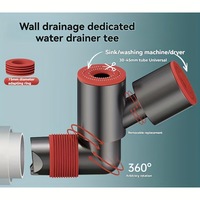 Siphon mural trois voies pour évier de cuisine, purificateur d'eau, lave-vaisselle, rotation à 360°, réglable, amovible, siphon de remplacement