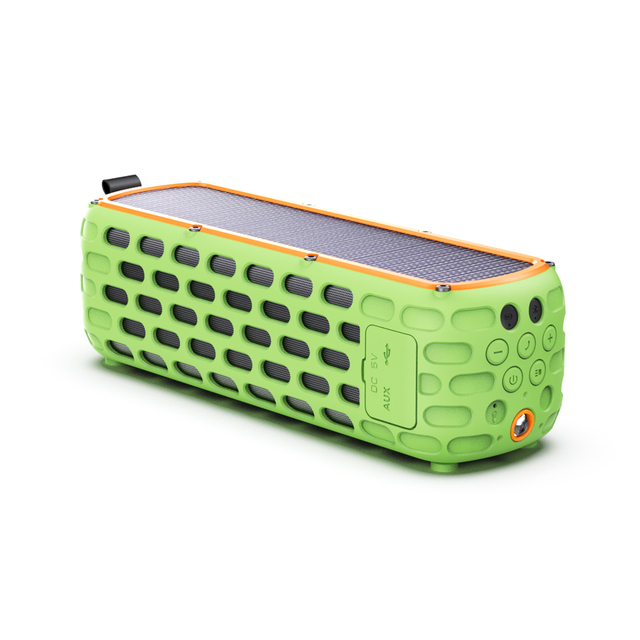 Outdoor Solar Powered Wireless Speaker 10W Stereo Sound IPX5 Waterproof Audio with SOS LED Light for Cycling Gear