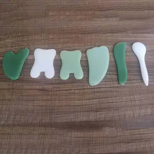 Crystal arts and crafts gift custom white jade scraping massage board meridian female pulling bar face facial beauty