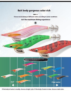 Nuevo señuelo luminoso de madera para pesca de camarones, señuelo tipo wobbler, egi, jig para calamar y señuelo para sepias. - Product Image 5