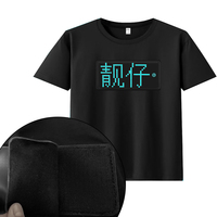 Camiseta LED con aplicación inteligente programable para textos, gráficos y animaciones, pantalla de mensajes publicitarios RGB, camiseta LED con pantalla intermitente.