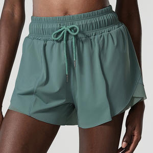 Aoyema Nouveau Deux-en-un Sentiment de Nude Femmes Skinproof Cool Yoga Shorts Fitness Workout <span class=keywords><strong>Running</strong></span> Gym Wear Sports Loose Shorts - Product Image 3