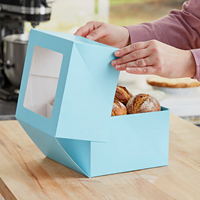 Boîte d'emballage alimentaire personnalisée en carton kraft pour boulangerie, 30 x 20 x 10 cm, ventilée, avec fenêtre, idéale pour pâtisseries, desserts et gâteaux