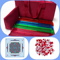Ensemble de Mahjong américain de luxe moderne en acrylique et caoutchouc avec 160 tuiles, tapis de jeu et sac pour les réunions de famille
