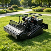 Tondeuse robotisée chenillée sans fil télécommandée pour pentes, moteur diesel puissant de qualité industrielle, 4 temps, autopropulsée pour l'agriculture et les pelouses