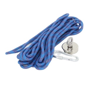 <span class=keywords><strong>Aimant</strong></span> double face de force de traction de 1000lb avec <span class=keywords><strong>grappin</strong></span> Gants de corde robustes de 65 pieds Kit d'<span class=keywords><strong>aimant</strong></span> de pêche mousqueton de verrouillage - Product Image 3