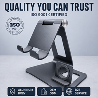 Support de téléphone et de montre pliable réglable 2 en 1 en aluminium, support de téléphone portable et de montre intelligente pour bureau, OEM ODM, vente en gros, logo personnalisé