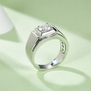 Luxury S925 Sterling Silver Selection D-color <strong>Moissanite</strong> Diamond <strong>Ring</strong> for <strong>Men</strong> and Women Party Engagement <strong>Ring</strong> GRA Certified Gift - Product Image 5