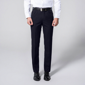 Pantalones de Traje Casuales para Hombre, Ajustados, Impermeables, Elásticos, de Tela Suave de Mezcla de Algodón, Cintura Media, Cierre de Cremallera, Venta al Por Mayor - Product Image 1