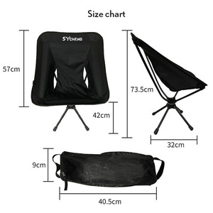 Chaises pliantes de camping, chaise pivotante à 360 degrés avec chaise de voyage portable pour la plage en plein air - Product Image 4