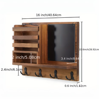 Étagère murale simple en bois, porte-clés mural, organiseur de courrier en bois, articles prêts à l'emploi Amazon pour le salon