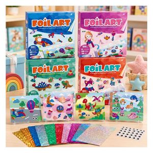Kit de Arte con Láminas Temáticas de Vehículos, Tarjetas Brillantes de Autos y Aviones, Proyecto Creativo Práctico, Actividad Escolar para Niños - Product Image 5