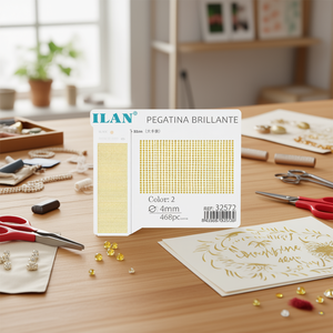 Ilan Adesivi Brillanti 4mm Gialli con Strass, Confezione Grande da 468 Pezzi - Product Image 2