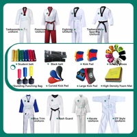 Seragam Bela Diri Taekwondo Dobok Bahan Katun Poliester Bernapas, Cocok untuk Latihan dan Kompetisi, Karate Judo Custom