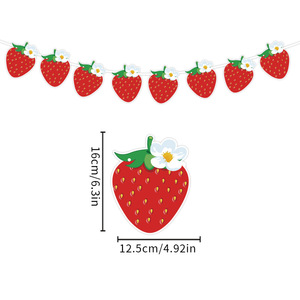 Strawberry Theme Party Banner Paper <b>Decorations</b> <b>For</b> <b>Birthday</b> Kids Room <b>Decoration</b> Foshan Made Eco Friendly - Product Image 5