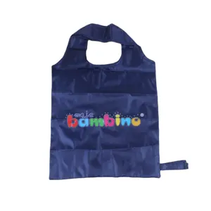 Lavable reutilizable eco bolsa plegable plegado bolso de compras de comestibles fácil de llevar promocionales con poliéster bolsa plegable