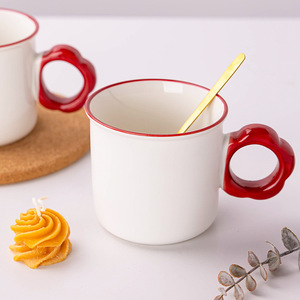 <b>Ceramic</b> Mug With Floral Handle Coffee <b>Cup</b> Gift Mug Custom Logo Processing - Product Image 4