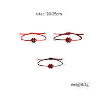 Bracelet trèfle à quatre feuilles en cinnabare, bracelet ajustable en perles et cordon rouge plaqué or 18K pour femmes