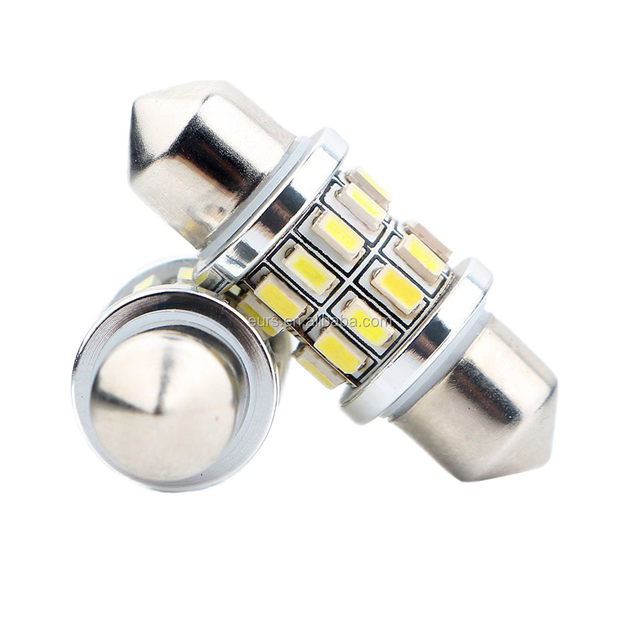 EURS New 31mm 3W 12V 360 Canbus Universal Fit VW Fiat Car Roof Top LED Light with 400lm 24 SMD 3014 Readlight Bulbs Replacement