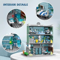 Bloques de Construcción de Hospital Personalizados, Modelo de Centro Médico, Juego de Ladrillos de Arquitectura, Plástico ABS, Escala 1:12, Marca Yili, Recuerdo de Hospital