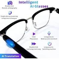 Lunettes de traduction intelligentes SENBONO E13-06 avec IA, sans fil, pour assistant vocal, étanches, casque portable intelligent, photographie