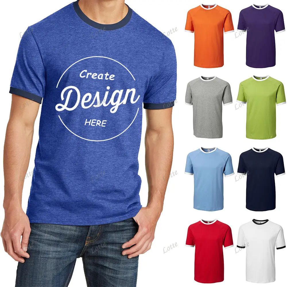 Designer T-Shirt Custom Logo Gebogen Zoom Bedrukking Effen Katoenen Wit T-Shirt Met Ronde Onderkant En Lange T-Shirt Heren