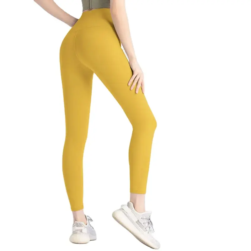 Zonder Schaamte Lijn Perzik Dragen Billen Leggings Hoge Taille Buik In Hardloopfitnessbroek Van Sport-Yogabroek