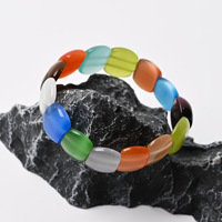 Bracelets en Agate Œil de Chat Multicolores Tendance en Gros, Bracelets Géométriques Polis Vintage, Cadeaux pour Filles et Couples
