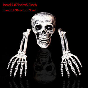 ตกแต่งสวนกระดูกรูปหัวกะโหลกฮาโลวีนพร้อมไฟ LED อุปกรณ์ตกแต่งสุสานแบบน่ากลัวสำหรับตกแต่งกลางแจ้ง - Product Image 2