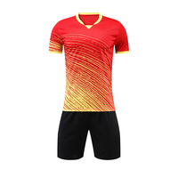 Conjunto de Camiseta de Fútbol Deportiva Transpirable de Secado Rápido 100% Poliéster de Manga Corta con Impresión de Calidad para Hombre