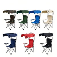 Chaise pliante d'extérieur transfrontalière avec protection solaire, chaise de pêche portable, chaise de loisirs à double usage avec dossier, chaise de plafond