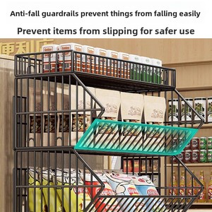 Supermarket <strong>Shelf</strong> Display Rack for Snacks <strong>Small</strong> Food Items Toys-Movable Multi-Tier Shelving <strong>Unit</strong> 5 <strong>Shelves</strong> High Quality Carbon - Product Image 3