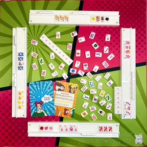 Fichas de mahjong estilo pop art americano con un diseño de mujer dulce. Un conjunto imprescindible para juegos de fiesta europeos y americanos. - Product Image 3