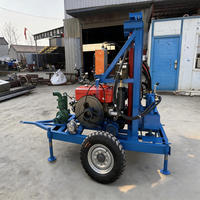 Machine de forage hydraulique portable diesel Liyo 150 22HP 25HP, mini-foreuse de puits d'eau de 100 à 150 m pour l'approvisionnement en eau des fermes