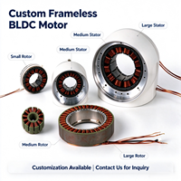 Motor DC Brushless BLDC Tanpa Bingkai, Kecepatan dan Torsi Kustom, DC12V 24V 36V 48V 72V, 20-200mm, untuk Robot Humanoid & Lengan Robot