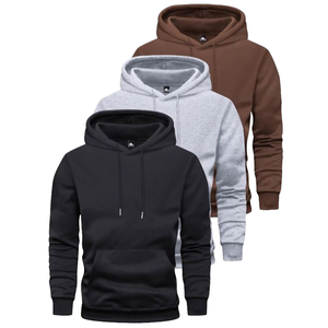 Sweat à capuche homme personnalisé 2026, épais, 100 % coton, couleur unie, coupe oversize, pull de haute qualité, vierge, marque OEM/ODM - Product Image 1
