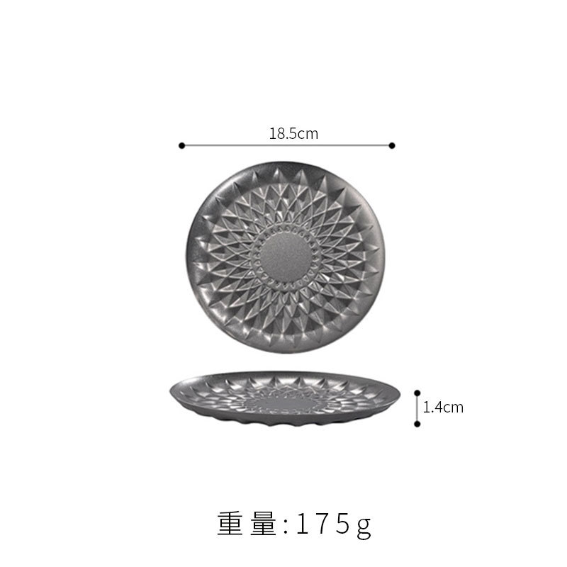 Plato de 19 cm con diseño floral de rombos (acabado vintage envejecido).
